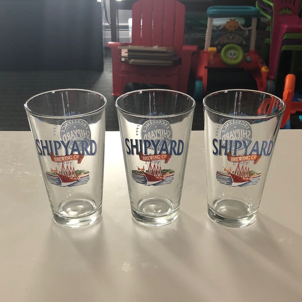 Shipyard Brewing Co. Clear Pint Glass (Set of 3)